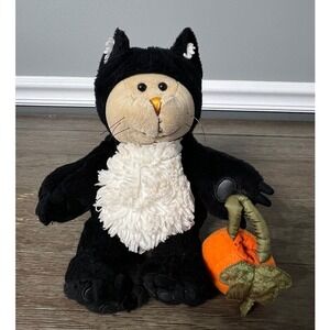 Vintage 2005 Starbucks Halloween Black Cat Barista Bear Plush